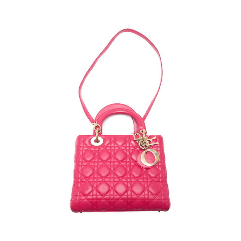 Dior Lady Cannage Handbag Pink Lambskin - Picture 7 of 8